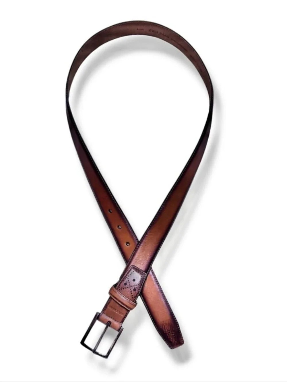 COLE HAAN Tan Harrison Grand Leather Belt Size 34